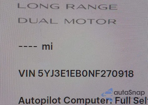 2022 Tesla Model 3 from USA, damaged, VIN 5YJ3E1EB0NF270918